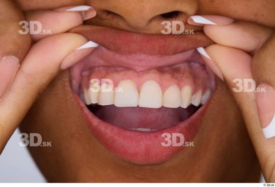 Teeth Woman White Black Slim Studio photo references