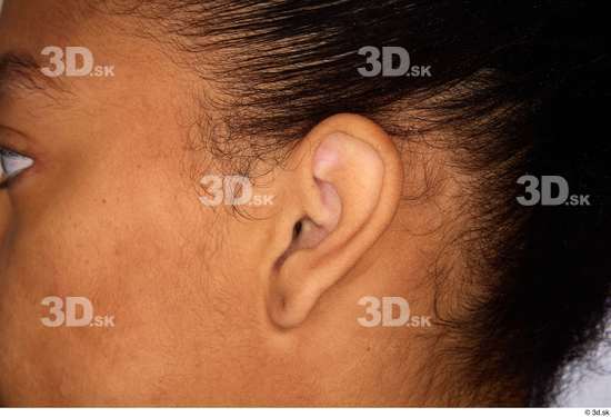 Ear Woman White Black Slim Studio photo references