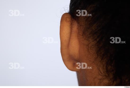 Ear Woman White Black Slim Studio photo references