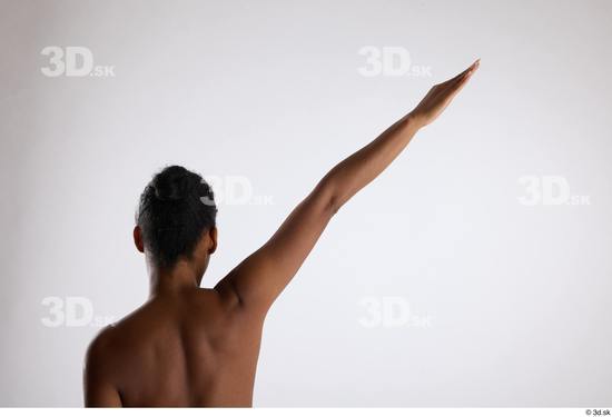 Arm Back Woman Black Nude Slim Studio photo references