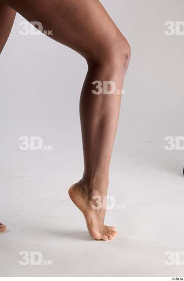 Calf Woman Black Nude Slim Studio photo references