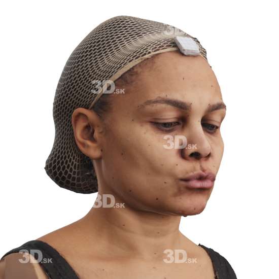 Head Woman Black 3D Phonemes And Emotions