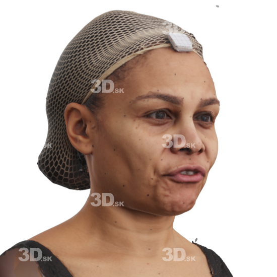 Head Woman Black 3D Phonemes And Emotions