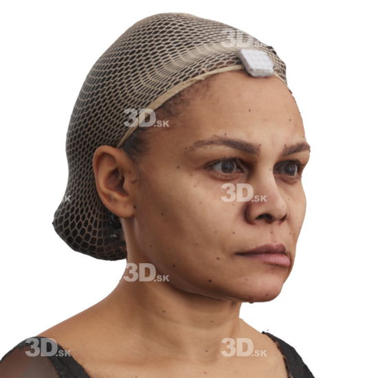 Head Woman Black 3D Phonemes And Emotions