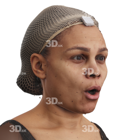 Head Woman Black 3D Phonemes And Emotions