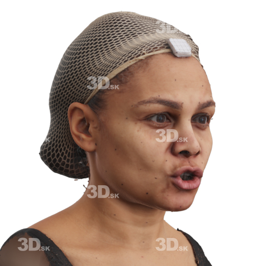 Head Woman Black 3D Phonemes And Emotions