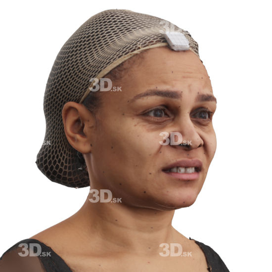 Head Woman Black 3D Phonemes And Emotions