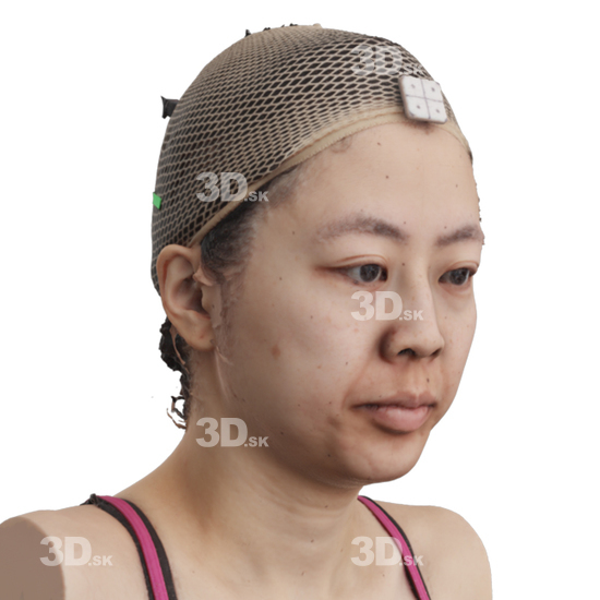 Head Woman Asian 3D Phonemes And Emotions