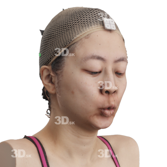 Head Woman Asian 3D Phonemes And Emotions