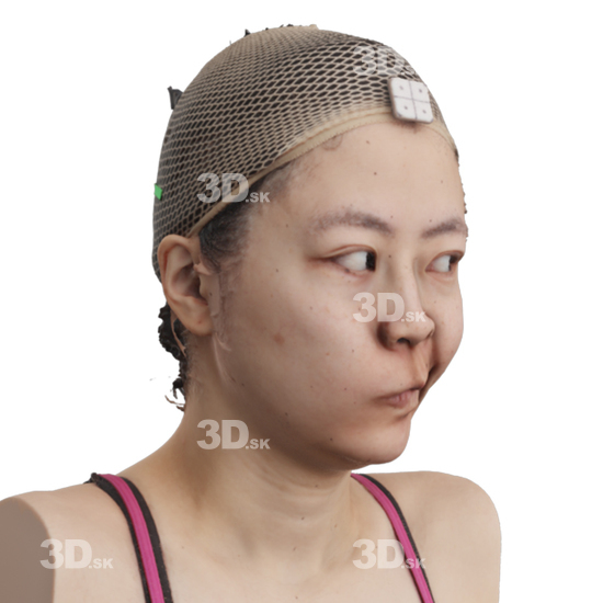 Head Woman Asian 3D Phonemes And Emotions