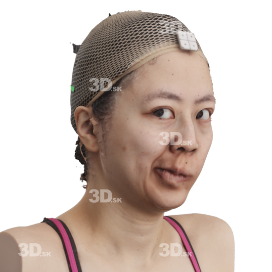 Head Woman Asian 3D Phonemes And Emotions