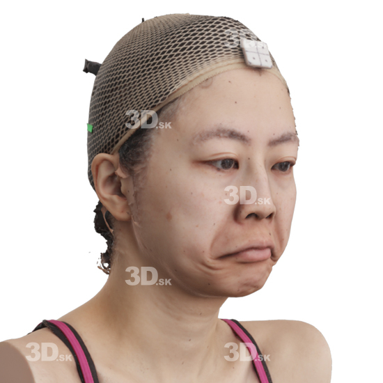 Head Woman Asian 3D Phonemes And Emotions