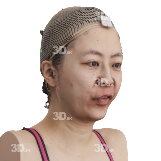 Head Woman Asian 3D Phonemes And Emotions