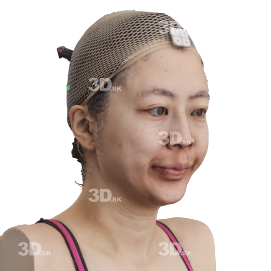 Head Woman Asian 3D Phonemes And Emotions