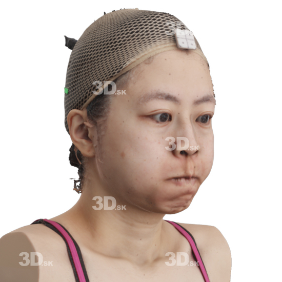 Head Woman Asian 3D Phonemes And Emotions