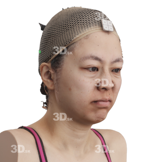 Head Woman Asian 3D Phonemes And Emotions