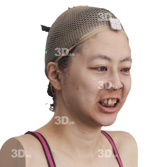 Head Woman Asian 3D Phonemes And Emotions