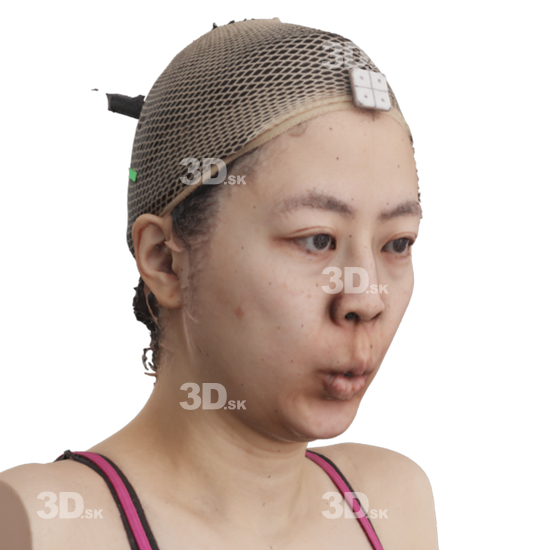 Head Woman Asian 3D Phonemes And Emotions