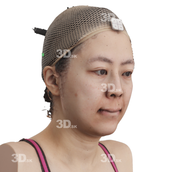 Head Woman Asian 3D Phonemes And Emotions