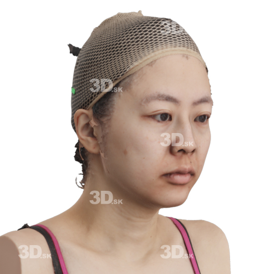 Head Woman Asian 3D Phonemes And Emotions