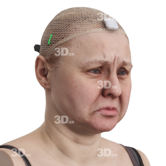 Head Woman White 3D Phonemes And Emotions