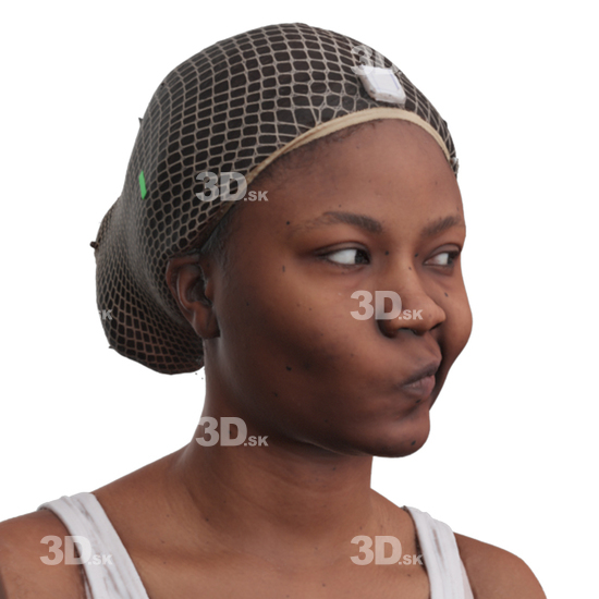 Head Woman Black 3D Phonemes And Emotions