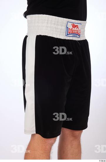 Thigh Man White Sports Shorts Slim Studio photo references