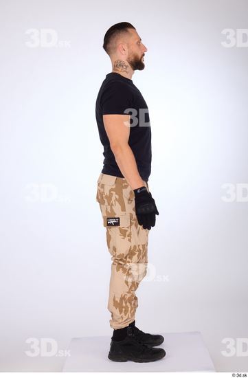 Whole Body Man White Gloves Trousers Slim Standing Studio photo references