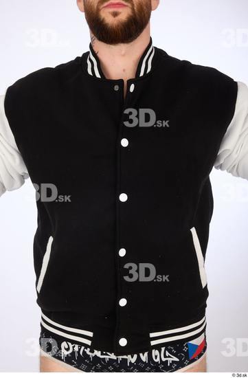 Upper Body Man White Jacket Slim Studio photo references