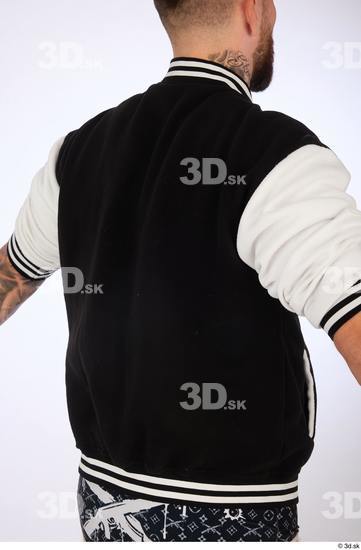 Upper Body Man White Jacket Slim Studio photo references