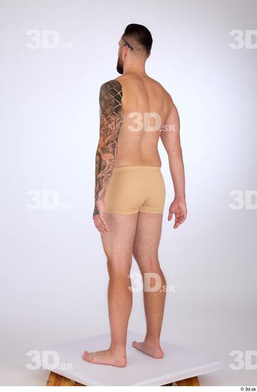 Whole Body Man White Underwear Slim Standing Studio photo references