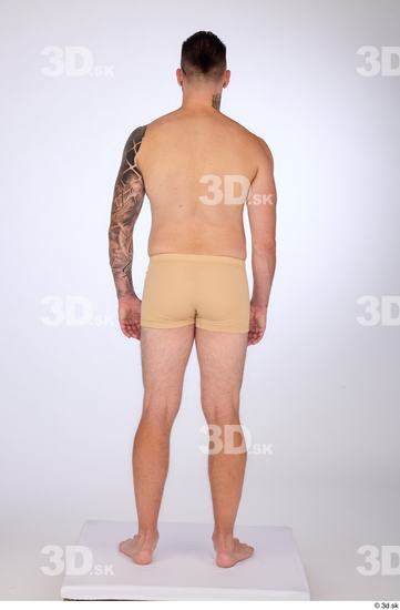 Whole Body Man White Underwear Slim Standing Studio photo references