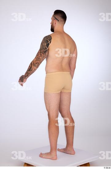 Whole Body Man White Underwear Slim Standing Studio photo references