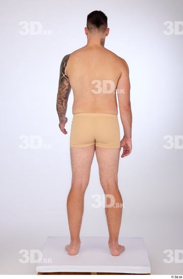 Whole Body Man White Underwear Slim Standing Studio photo references