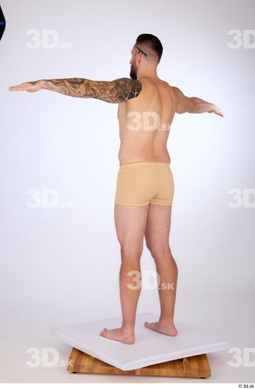 Whole Body Man White Underwear Slim Standing Studio photo references