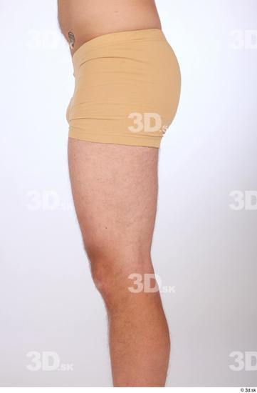 Thigh Man White Underwear Slim Studio photo references