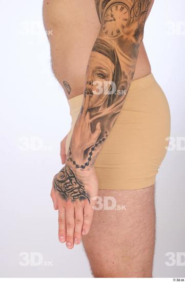 Forearm Hand Man White Slim Studio photo references