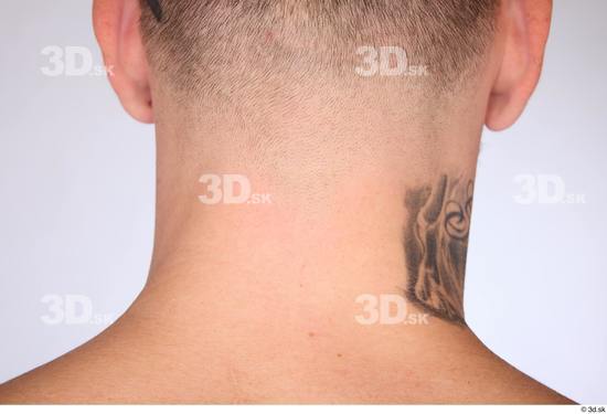 Neck Man White Slim Studio photo references