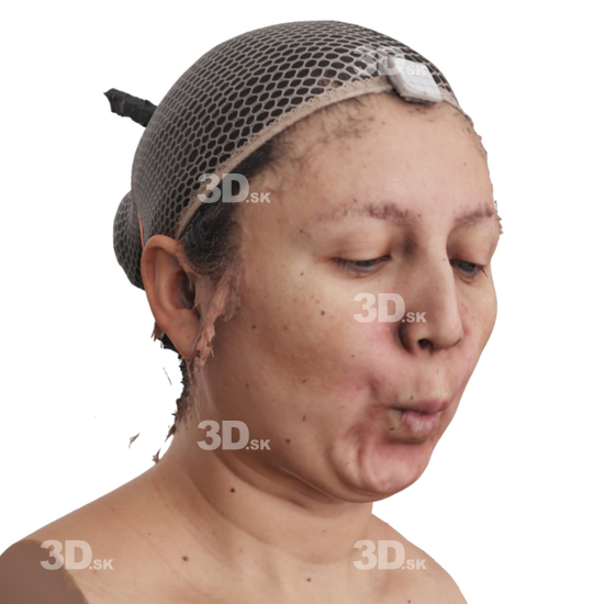 Head Woman 3D Phonemes And Emotions Hispanic