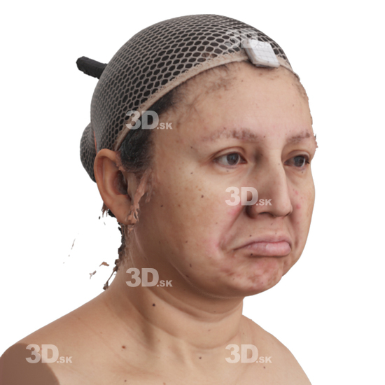 Head Woman 3D Phonemes And Emotions Hispanic