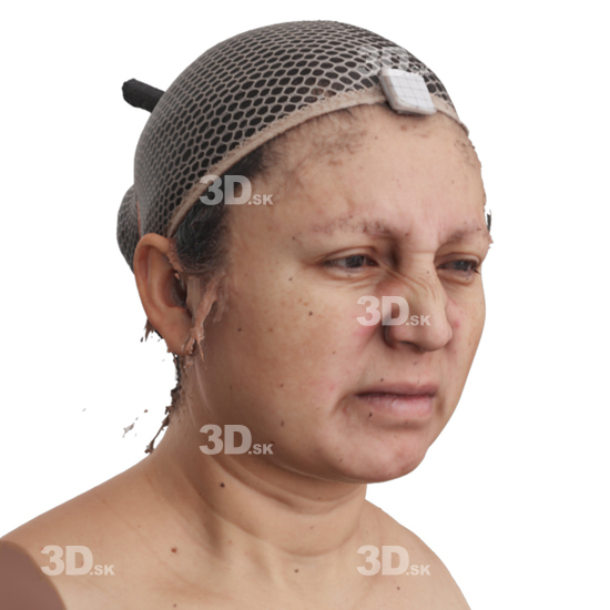 Head Woman 3D Phonemes And Emotions Hispanic