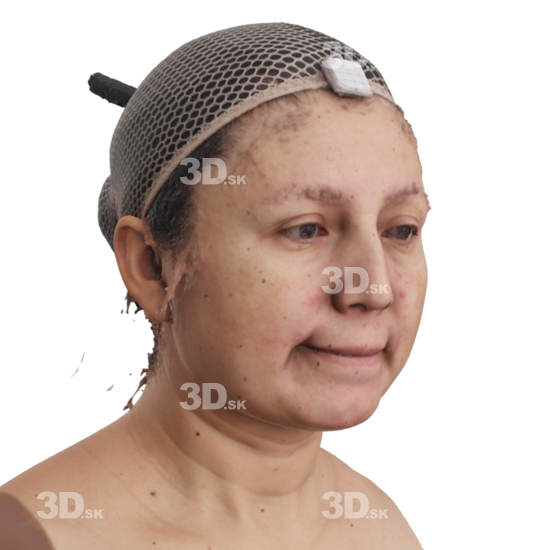 Head Woman 3D Phonemes And Emotions Hispanic