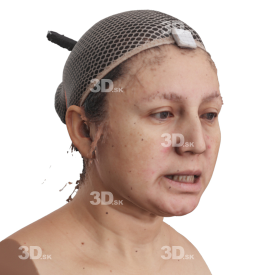 Head Woman 3D Phonemes And Emotions Hispanic