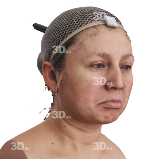 Head Woman 3D Phonemes And Emotions Hispanic