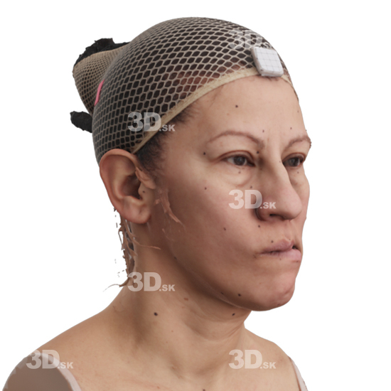 Head Woman 3D Phonemes And Emotions Hispanic