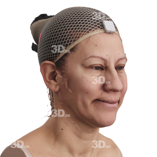 Head Woman 3D Phonemes And Emotions Hispanic