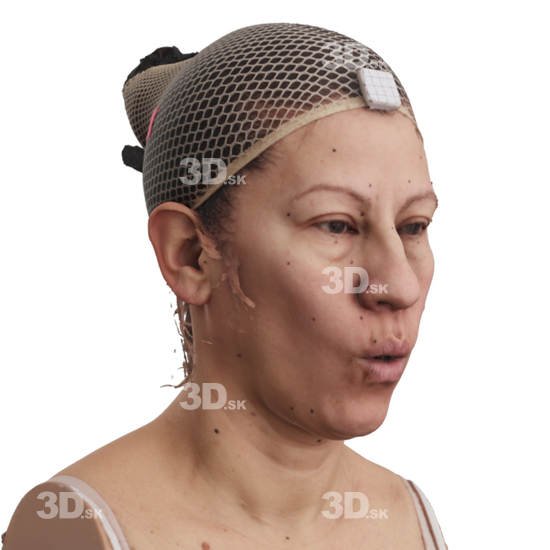 Head Woman 3D Phonemes And Emotions Hispanic