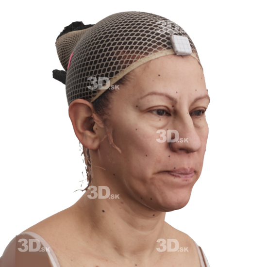 Head Woman 3D Phonemes And Emotions Hispanic