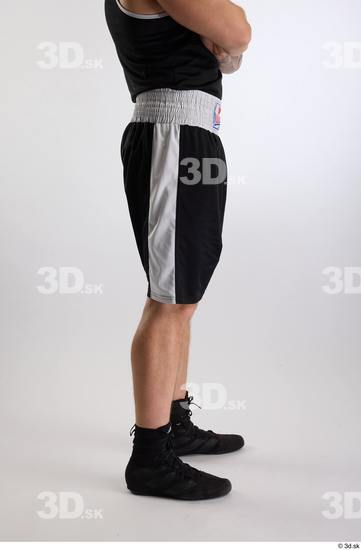 Leg Man White Sports Shorts Slim Studio photo references