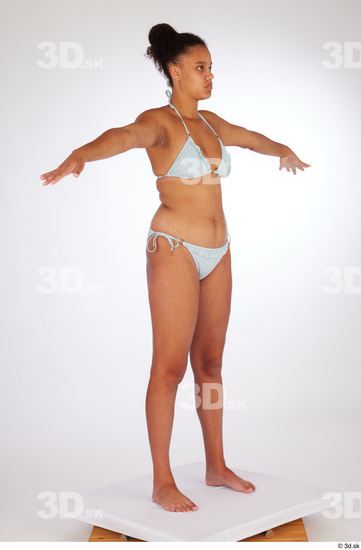 Whole Body Woman Black Average Standing Studio photo references